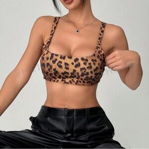 Leopard print crop top NWT